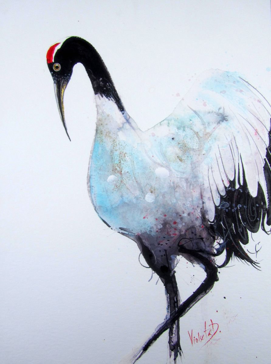 Red Crowned Crane 2 | Artfinder