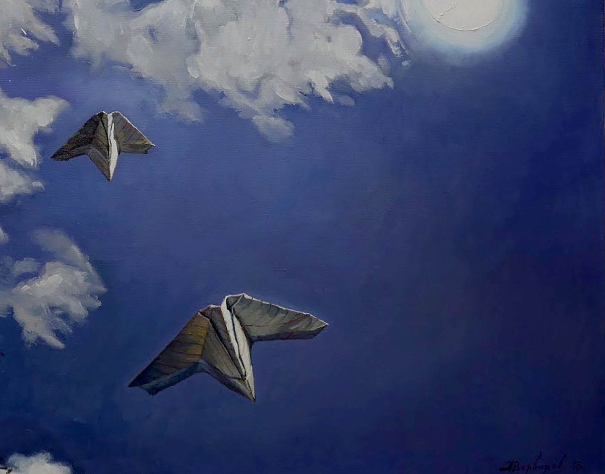 Photorealistic Landscape Giclee Print By Anatolii Varvarov, 28 X 20, Walk Under The Moon, Original Artwork