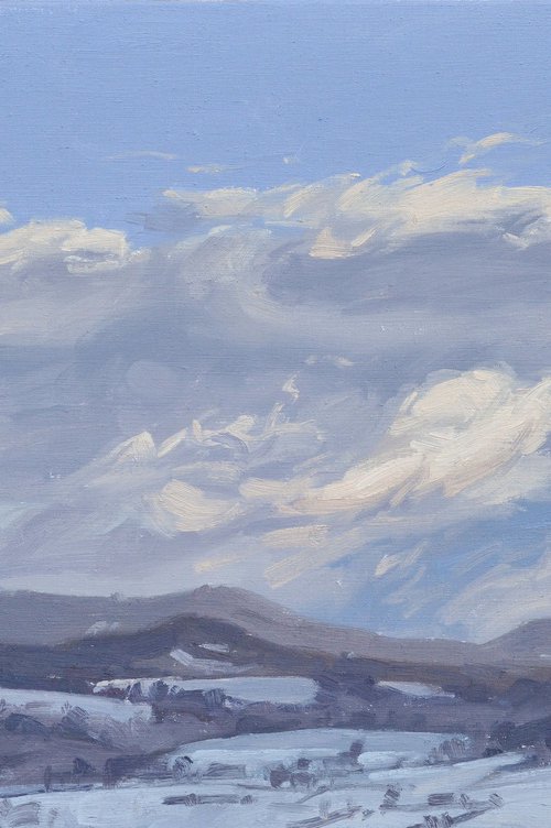 January 20, snow and sunrise by ANNE BAUDEQUIN