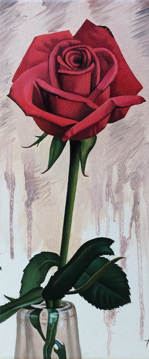 Still Life with a Rose by Alexander Titorenkov