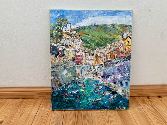 Riomaggiore,italian coastal seascape