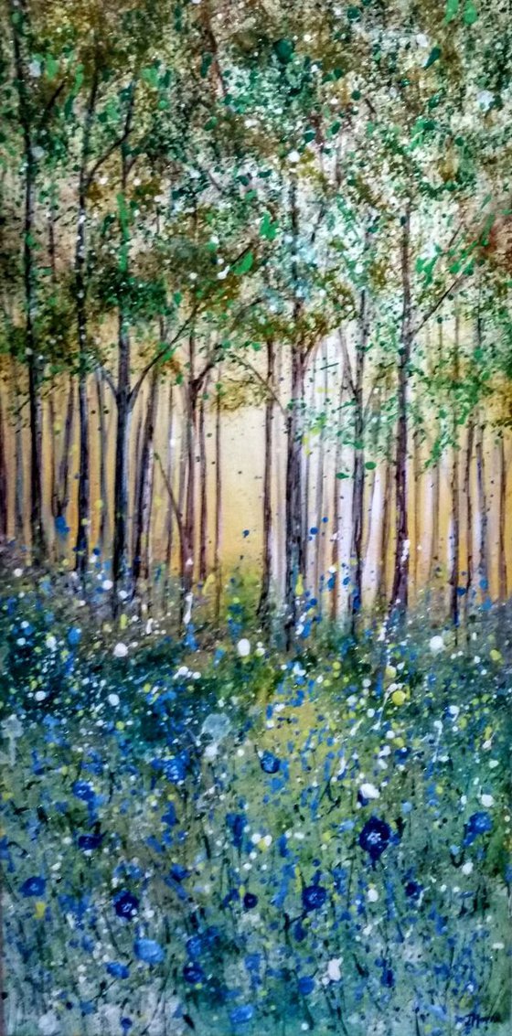 Magic wood - wild flower woodland  painting