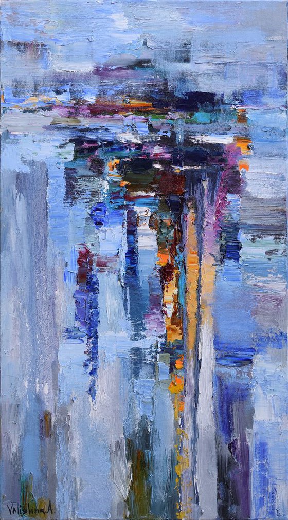 Blue abstraction - Original Oil Painting