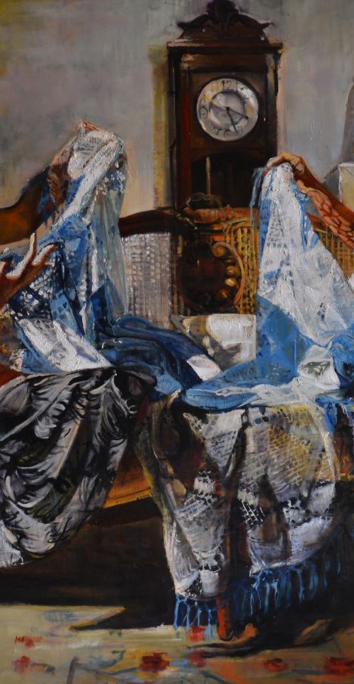 The Blue and White Shawl by Marco  Ortolan