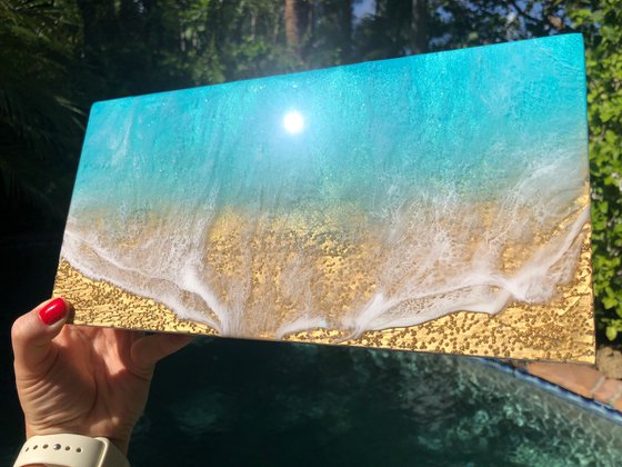 Teal Waves #37 Ocean and Beach Painting