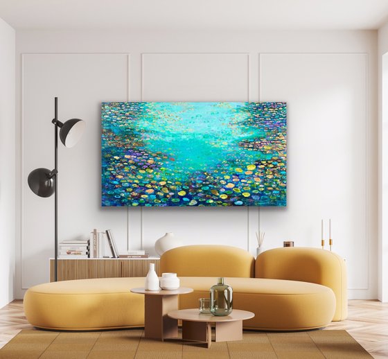 Blue Waterlily Pond (2) - XXL