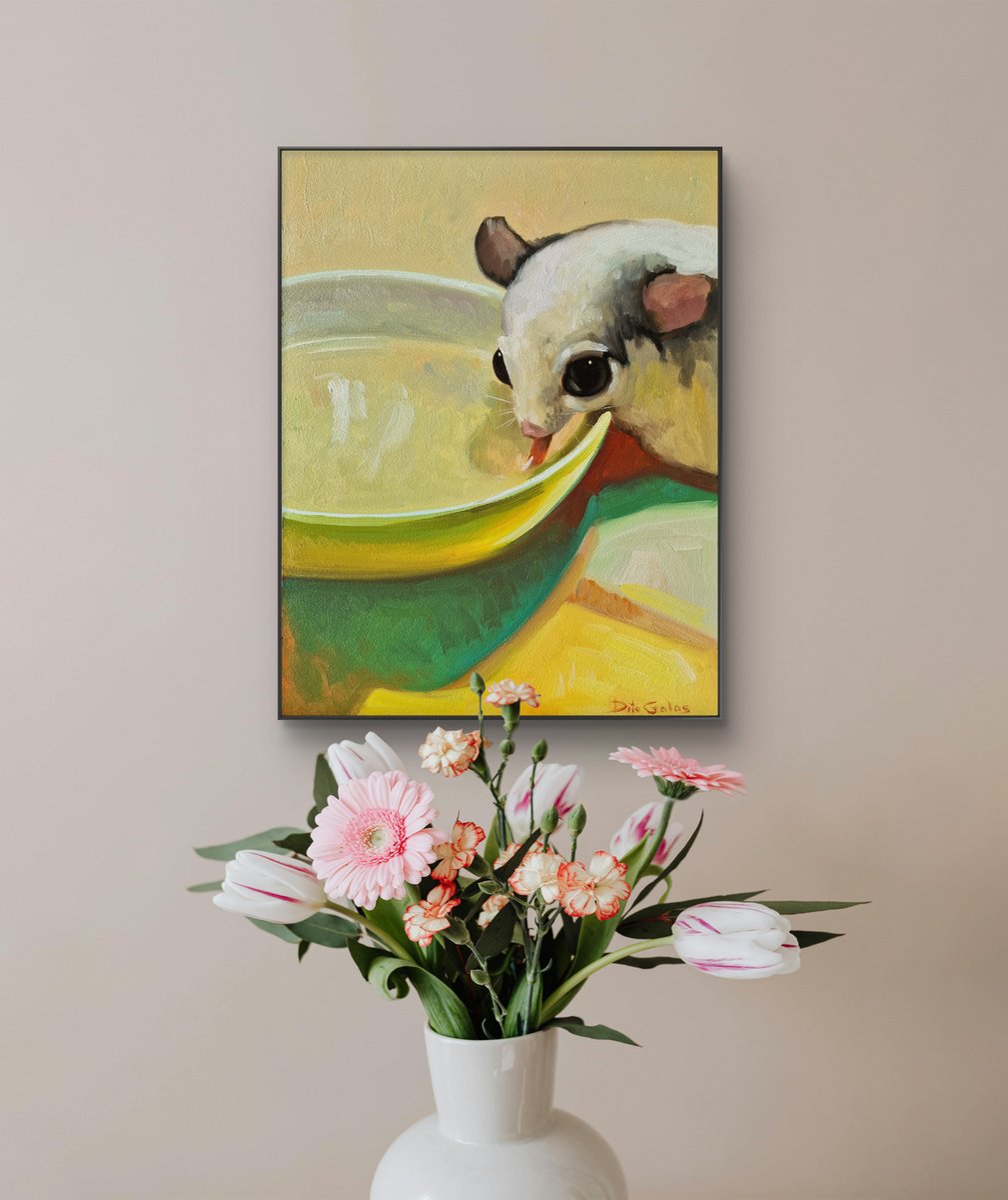 Impressionistic Animal Oil Painting By Dita Galas, 12 X 16, Morning, Original Artwork