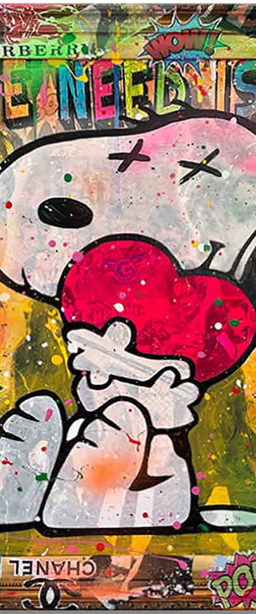 Sending Love Snoopy by Gardani Art