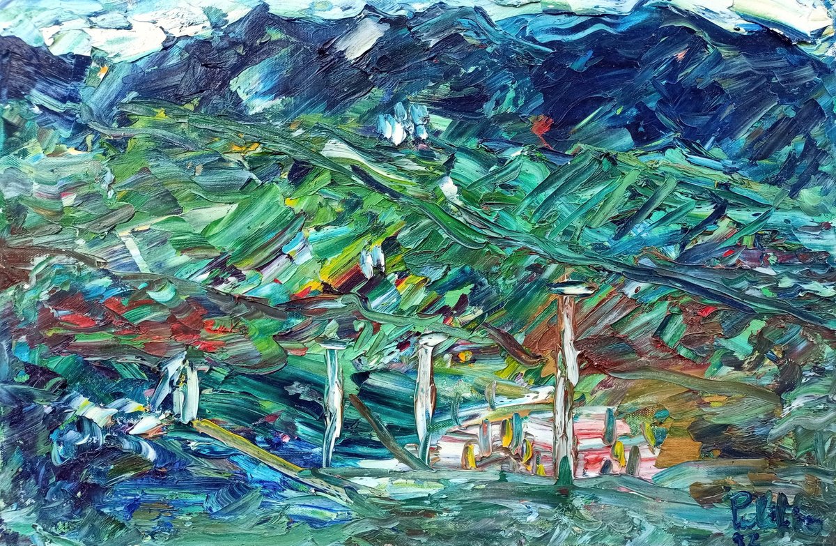 Impressionistic Landscape Oil Painting By Antonino Puliafico, 24 X 16, Prima Della Pioggia, Original Artwork