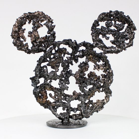 Mickey pop art - Metal sculpture Mickey head steel bronze