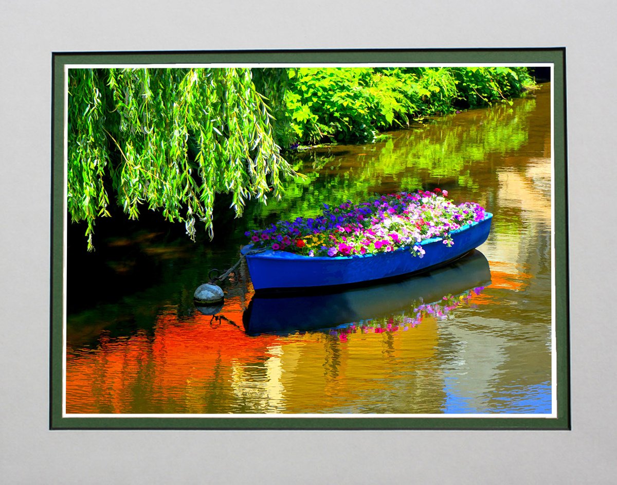 Floating Flower Boat. by Robin Clarke