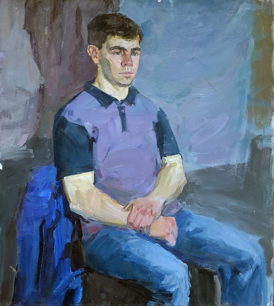 Portrait boy Oil painting by Jaroslav Artfinder