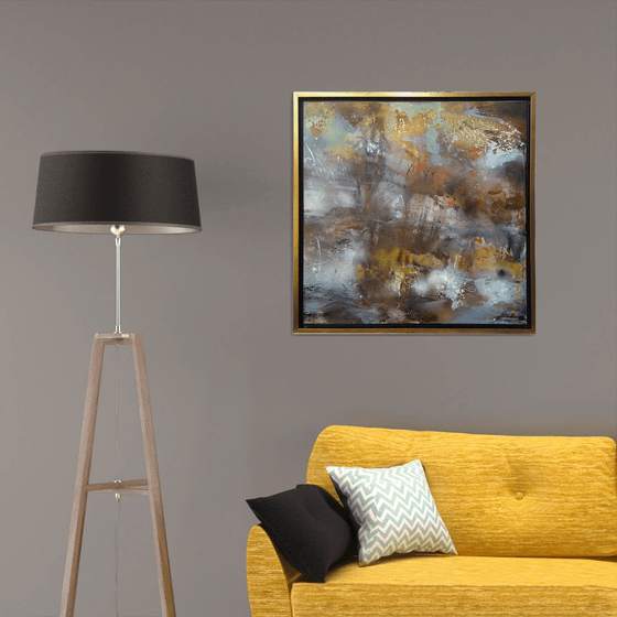 Large Framed Diaphane Painting Mindscape Lightscape Sonata For A Deep Silence By O KLOSKA