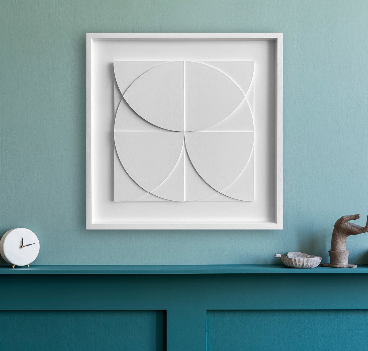 Geometric Abstract Relief By Liam Roberts, 20 X 20", Convex, Original Artwork