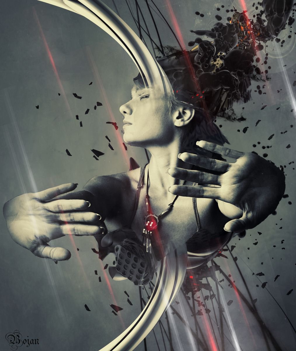 Illustrative Portrait Photograph By Bojan Jevtic, 31 X 37, May The Force Be With You, Original Artwork