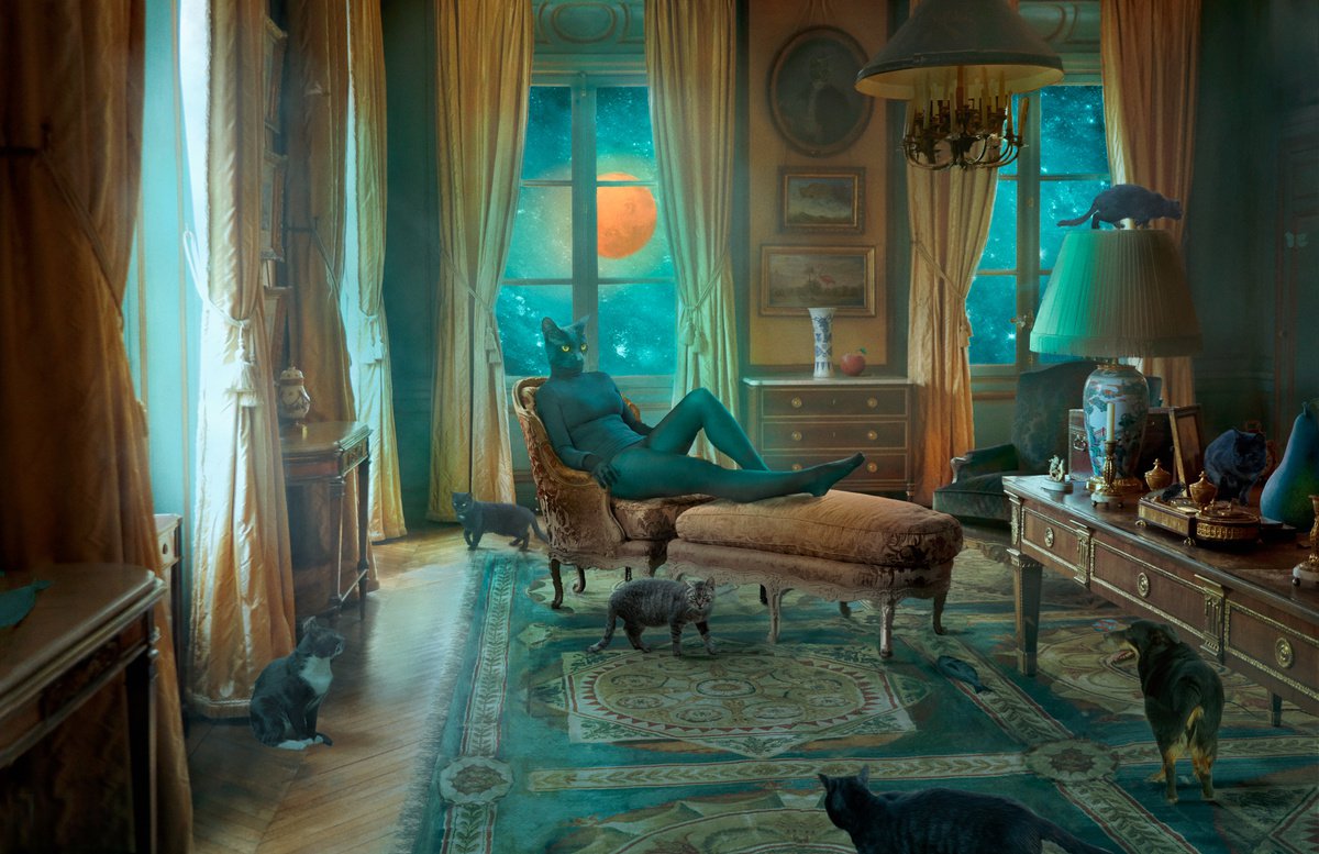 Surrealistic Animal Photograph By Nikolina Petolas, 35 X 24", Red Planet, Original Artwork