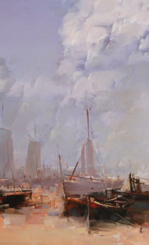 Seashore Handmade  oil Painting One of a Kind by Vahe Yeremyan