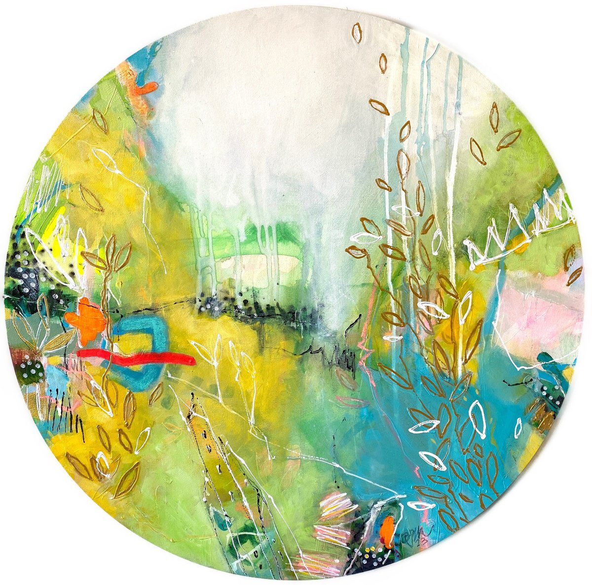 Organic Abstract Acrylic Painting By Bea Schubert, 28 X 28, Eden No.1, Original Artwork