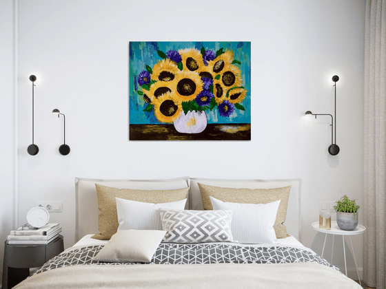 August inspired Sunflowers still life