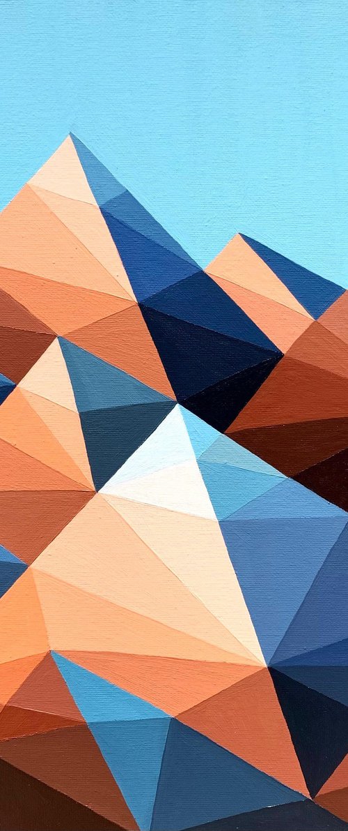 ORANGE SUNRISE IN THE MOUNTAINS by Maria Tuzhilkina