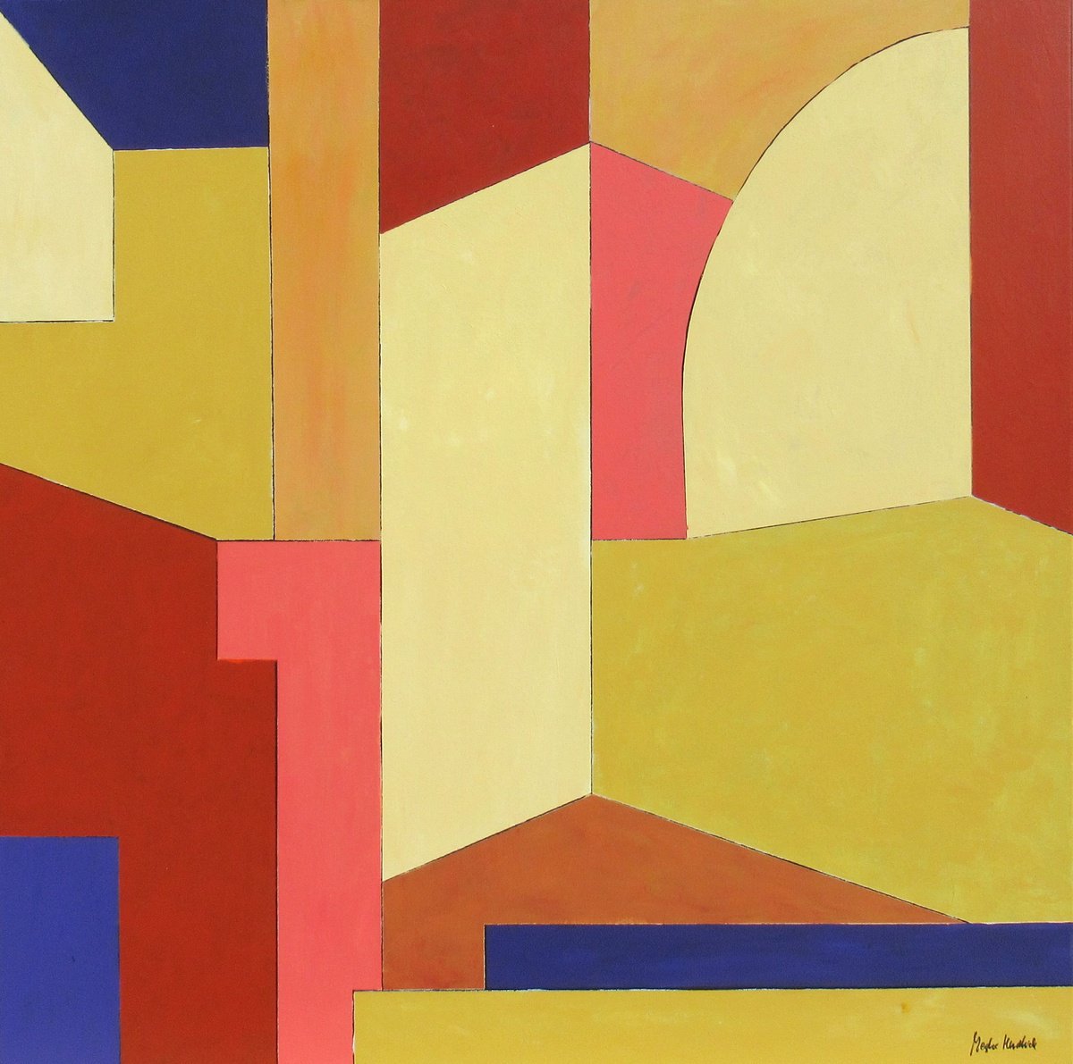 Abstract Acrylic Painting By Megha Hendrick., 35 X 35", Entrance., Original Artwork