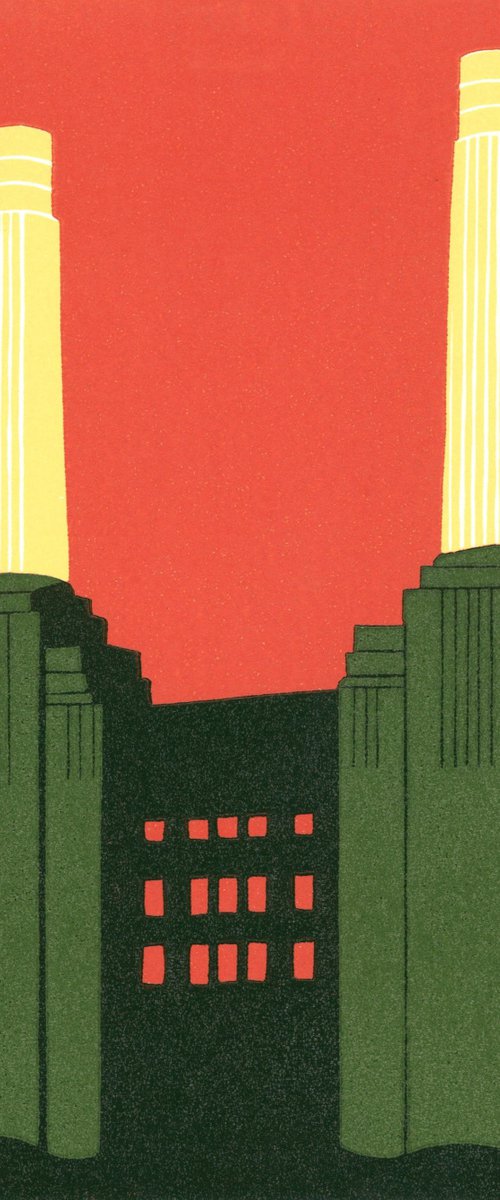 Battersea Power Station (olive) by Jennie Ing
