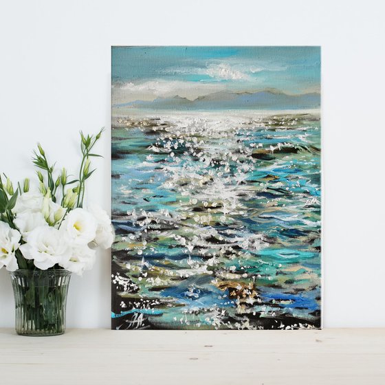 Ocean painting, Sea oil painting, Seascape painting