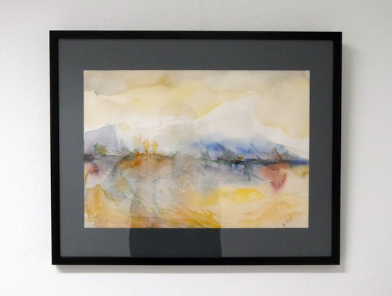 Cool autumn - Watercolor framed Painting by Georgi Nikov