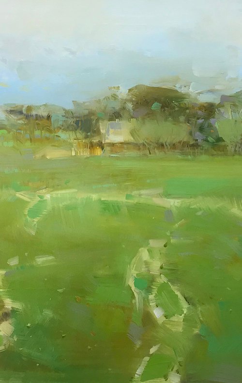 Path to the Farm, Original oil painting, Handmade artwork, One of a kind by Vahe Yeremyan