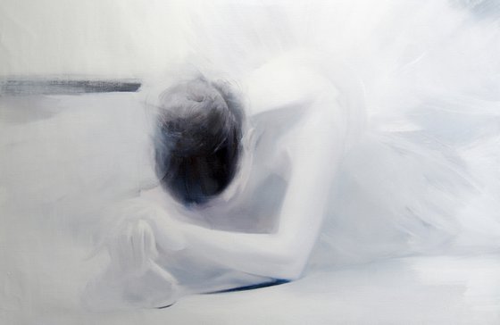 Original ballerina painting - Evening Swan