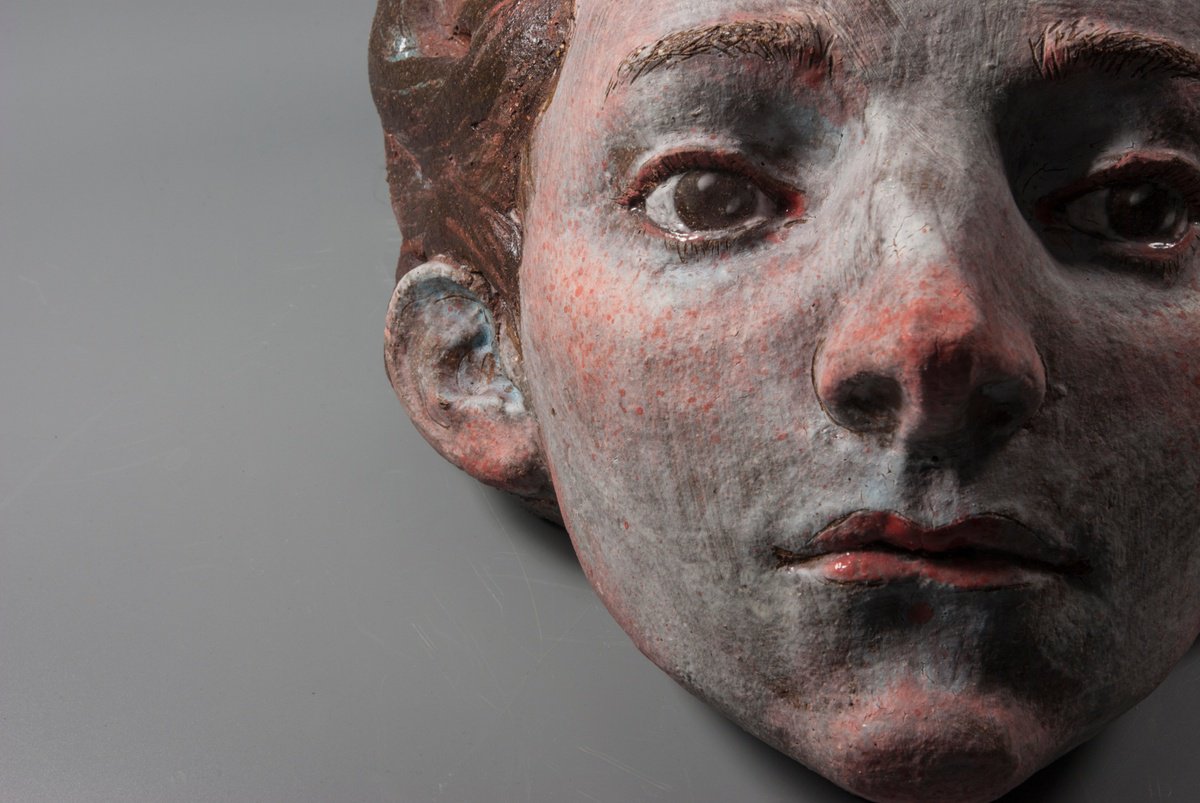 Expressive Portrait Clay Sculpture By Nadiia Otriazha Fedir Bushmanov, 9 X 18", Breeze_07, Original Artwork