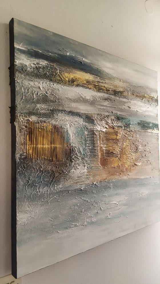 Breath 80x80cm Abstract Textured Painting
