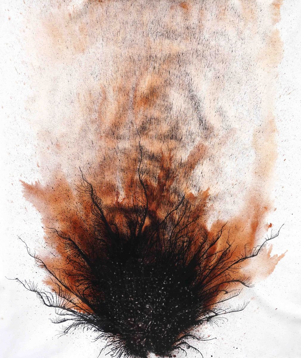 Abstract Acrylic Painting By Sumit Mehndiratta, 37 X 45", Composition No. 142, Original Artwork