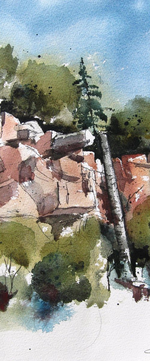 Box Canyon - Original Watercolor Painting by CHARLES ASH