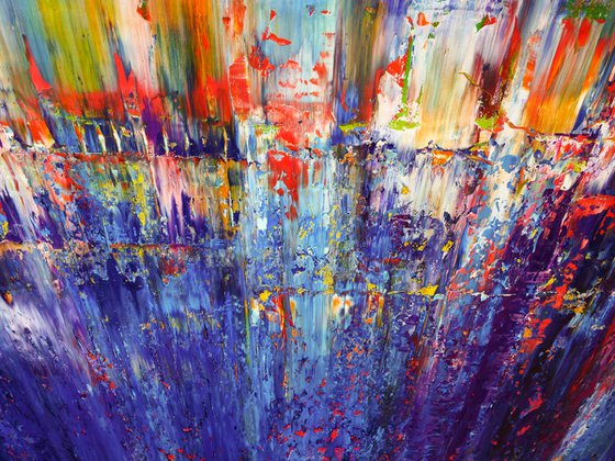110x110 cm Purple Abstract Landscape Painting Original Canvas Art