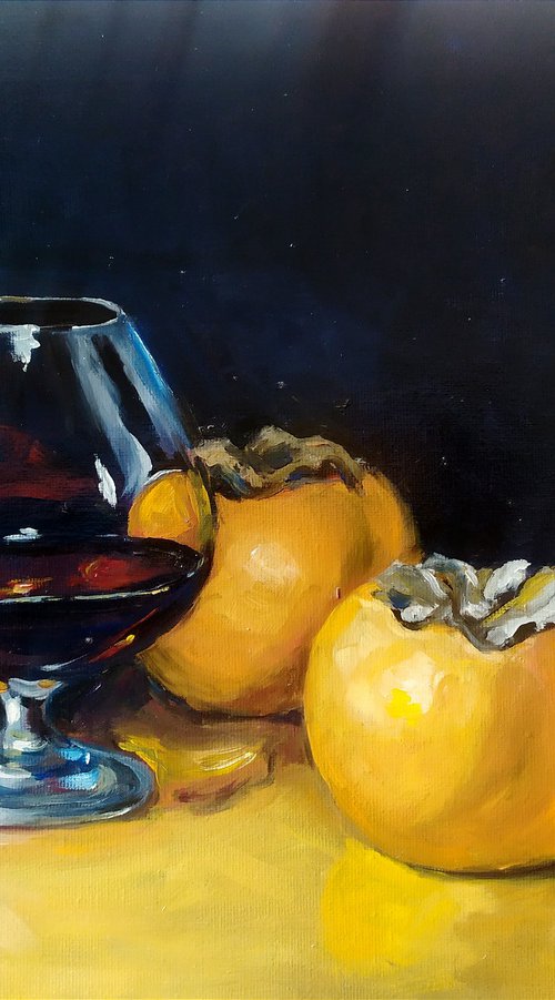 Persimmon and wine by Veronica Ciccarese
