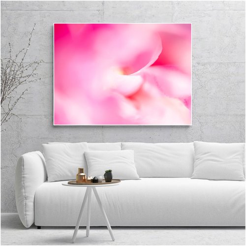 Poeme - Pink Abstract Canvas - lyrical abstract by Lynne Douglas