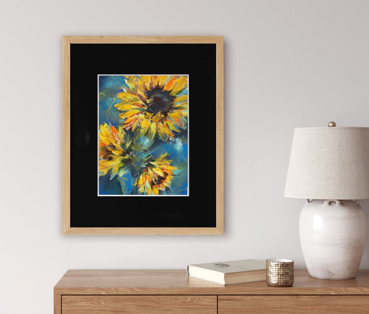 Sunflowers Soft Pastels Drawing by Sophie Rodionov