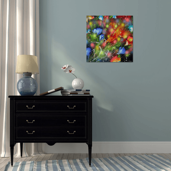 ”Evening Garden” Abstract Painting on canvas