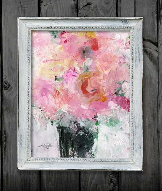 Shabby Chic Dream 9 - Framed Floral Painting by Kathy Morton Stanion