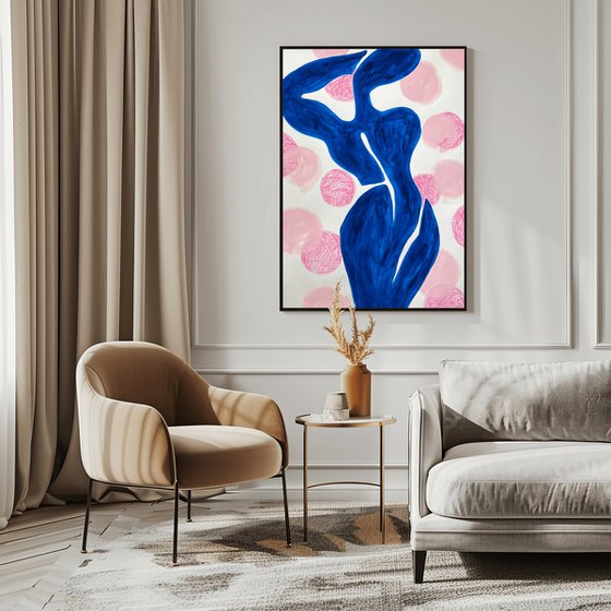 Blue Pink Minimalist Painting