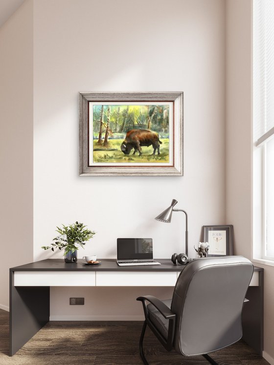 Bison in the Forest