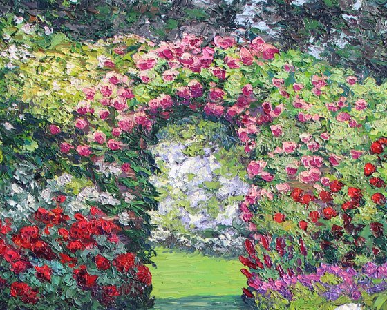 French Country Garden Oil painting by Kristen Olson Stone | Artfinder