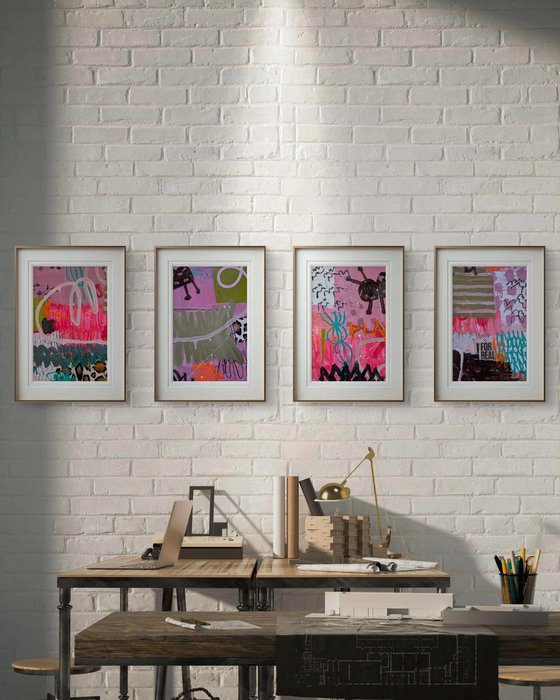 When Colors Laugh - set of 4