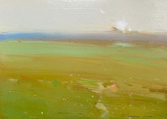 Meadow Breeze, Original oil painting, Handmade artwork, One of a kind