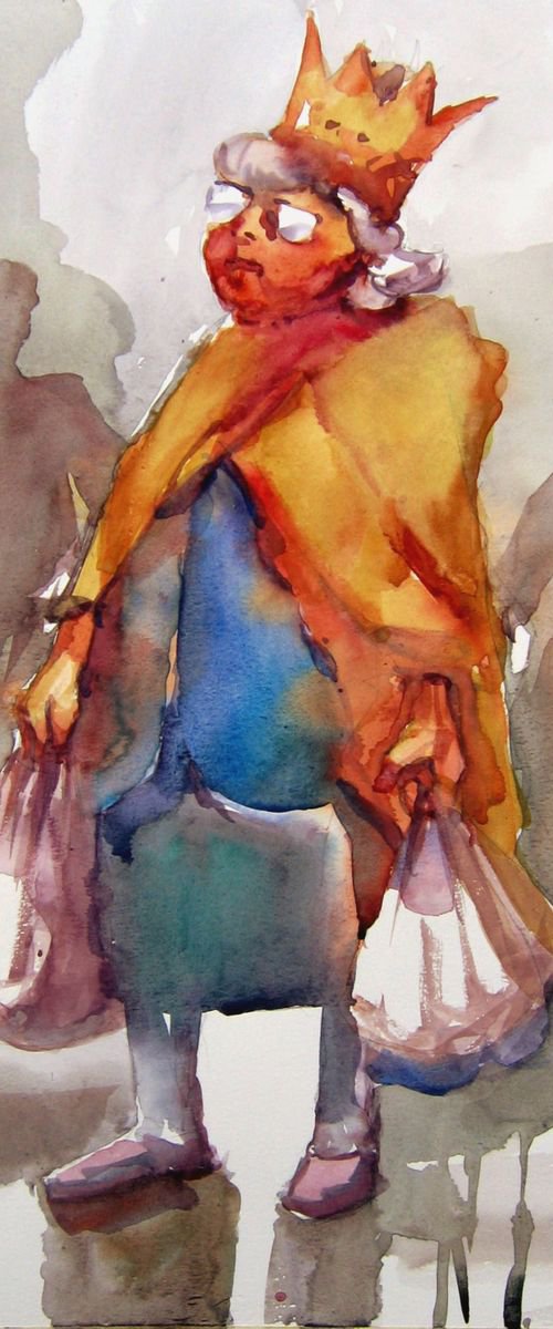 Queen of the bus station 4 by Goran Žigolić Watercolors