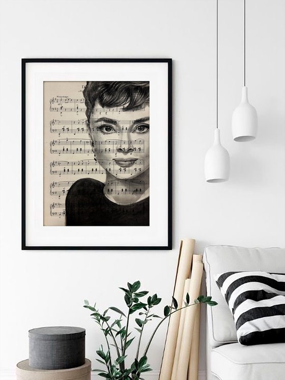 Audrey Hepburn on Vintage Sheet Music