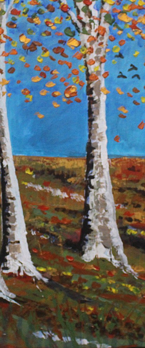 Autumn Birchwood III by Paul J Best