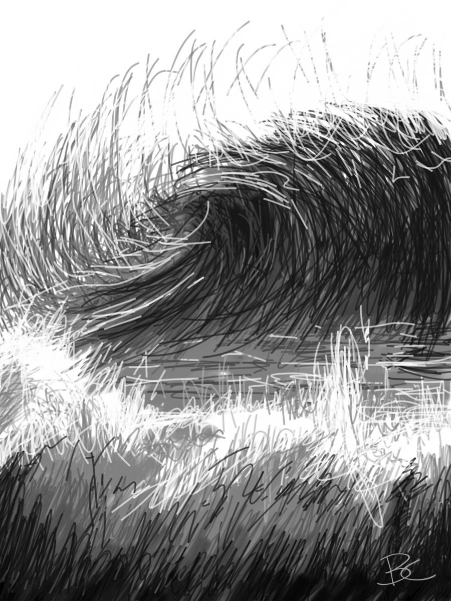 Wave 5 - Drawing by Bob Cooper