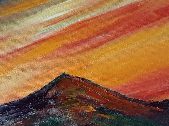 The Red Skies of Sunset - Sunset over the Wicklow Mountains